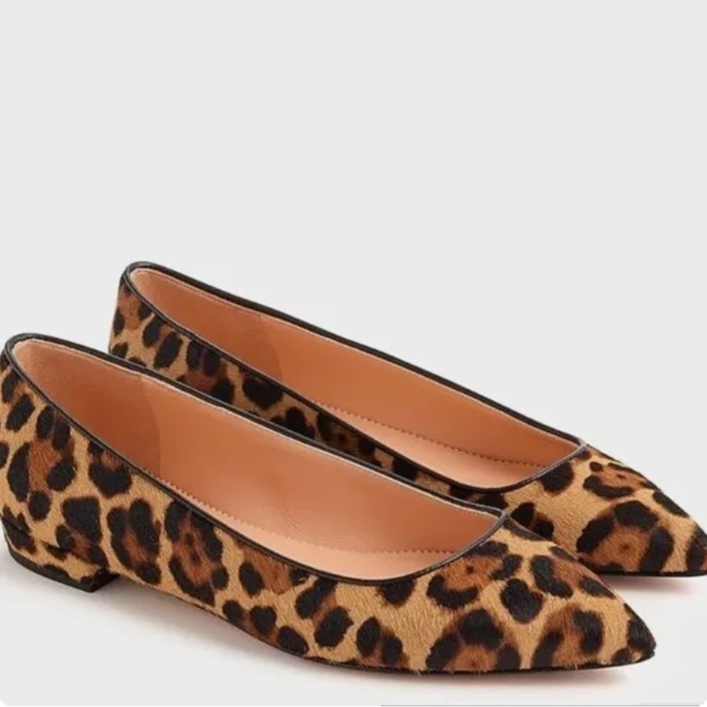 NEW JCREW Leopard pointed toe flats in Sz 10